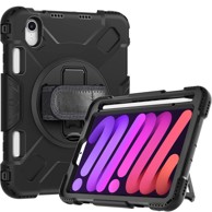 NIKCORP Robusna zaštitna maska za iPad Mini 6 8.3" s rotirajućim stalkom 360° i držačem za olovku, crna